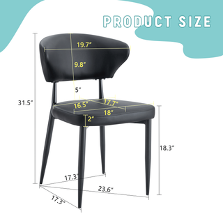 Sunvega Ergonomic Dining Chair with Curved Backrest for Comfortable Minimalist Design