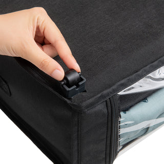 Sunvega Under-Bed Rolling Storage Container Set with Clear Zippered Cover and Smooth-Glide Wheels