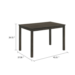 Sunvega Solid Gray-Brown Wood Rectangular Dining Table with Spacious Tabletop