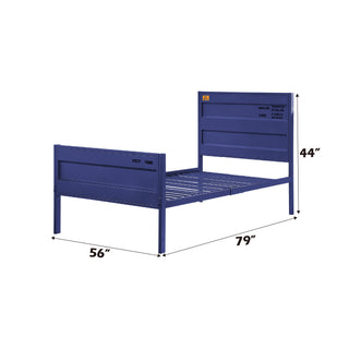 Sunvega Cargo White Finish Full Metal Bed with Recessed Panels and Container Lock