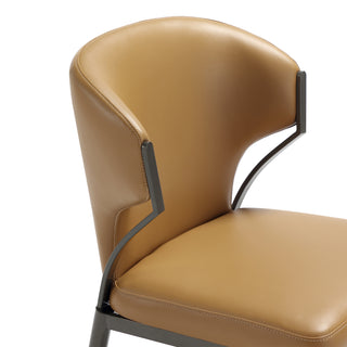 Sunvega Modern Upholstered Leatherette Dining Chair with Metal Frame, Set of 2