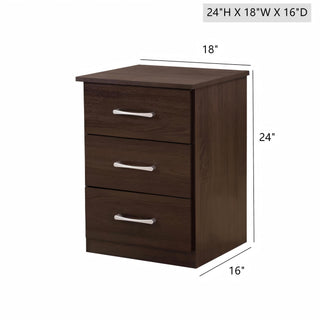 Sunvega Sandle Wood Contemporary Nightstand with Spacious Top for Compact Spaces