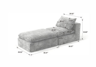 Sunvega Modern Chenille Cloud Sofa with High-Density Sponge Filling for Living Room