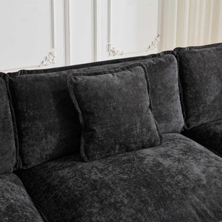 Sunvega Modern Green Chenille Fabric Cloud Sofa with Adjustable Backrest for Living Room