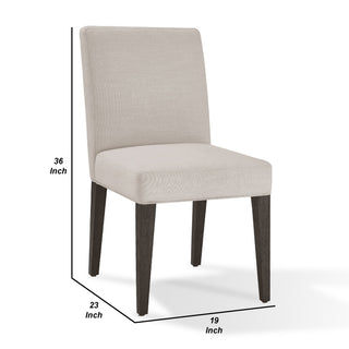 Sunvega Parson Style Dining Chair Set of Two in Light Gray Linen Blend