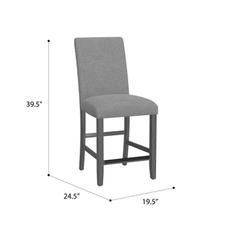 Sunvega Gray Upholstered Transitional Style Barstools Set of 2