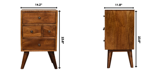 Sunvega Timeless Elegance Multi Drawer Chestnut Brown Bedside Table