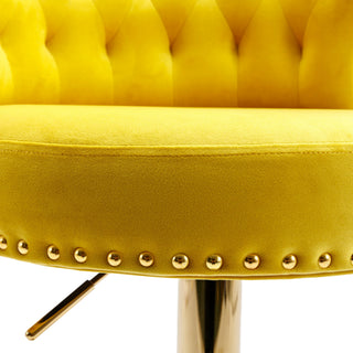 Sunvega Velvet 360 ° Rotating Bar Chair with Soft Pillow and Adjustable Height for Kitchen