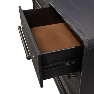 Sunvega Peppercorn Elm Veneer Six-Drawer Dresser with Cedar Lining