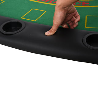 Sunvega Foldable Half-Shape Poker Table with 7 Cup Holders and Padded Rails