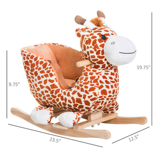 Sunvega ASTM-F963 Certified Spring Rocking Horse with Plush Fabric and Animal Sounds