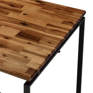 Sunvega Modern Industrial Rectangular Dining Table with Metal Sled Base