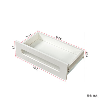 Sunvega Modern Swivel Square Coffee Table with Rotatable Top and Two Drawers