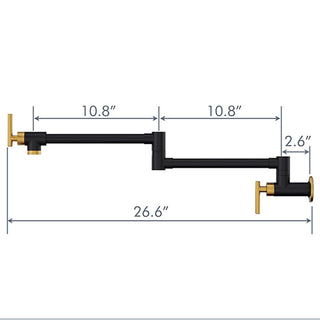 Sunvega Brass Wall Mounted Pot Filler Faucet with Stretchable Double Joint Swing Arms