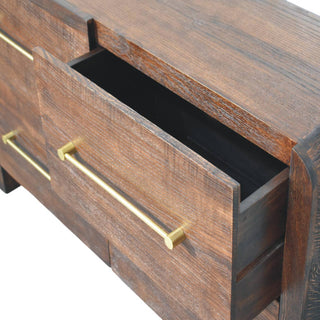 Sunvega Smoked Oak Copenhagen Chest with 4 Drawers in Oak And Mango Wood
