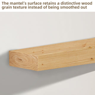 Sunvega Handcrafted Pine Wood Fireplace Mantel Shelf with Distinctive Wood Grain