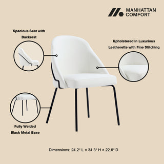 Sunvega Modern Upholstered Leatherette Dining Chair with Gold Steel Frame