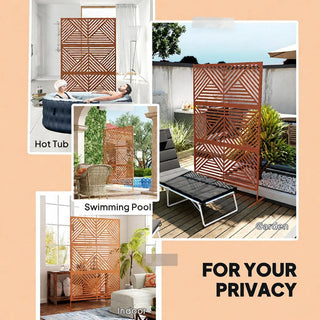 Sunvega 6 Panel Folding Privacy Screen with Removable Shelves and Hinged Design