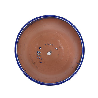 Sunvega Handmade Ceramic Planter Set of 3 in Cobalt Blue with Hammered Texture