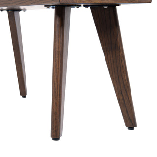 Sunvega Solid Red Oak Wood Bench with Tapered Legs for Dining and Entryway