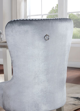 Sunvega Glam Style Wingback Dining Chairs with Upholstered Seat and Crystal-like Acrylic Buttons