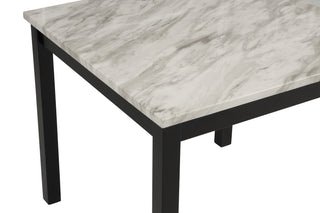 Sunvega 5-Piece Counter Height Dining Set with Faux Marble Table and Upholstered Chairs
