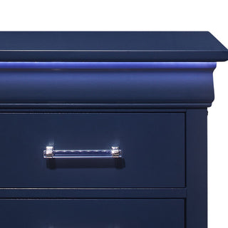 Sunvega Led Lighting 2 Drawer Nightstand with Spacious Drawers in Transitional Style