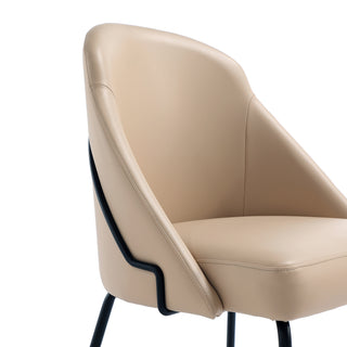 Sunvega Modern Upholstered Leatherette Dining Chair with Gold Steel Frame
