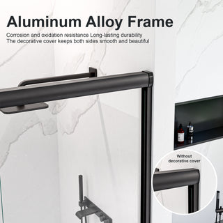 Sunvega 44-48 Inch Wide 72 Inch High Semi-Frameless Double Sliding Shower Door