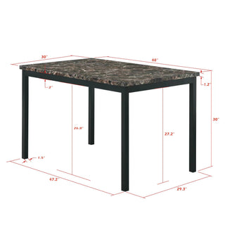 Sunvega Faux Marble Top Metal Frame Dinette Table with Exceptional Durability