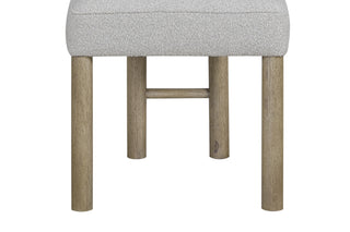 Sunvega Light Natural Oak Finish Upholstered Chair Set with Rounded Corners