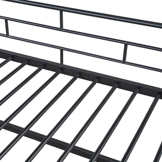Sunvega Twin White Mid Loft Bed with Integrated Storage Stairs and Metal Frame
