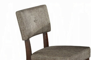 Sunvega Dark Gray Fabric Upholstered Dining Side Chair Set with Espresso Finish