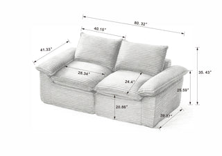 Sunvega Modern Corduroy Cloud Sofa with Comfortable High-Density Sponge for Living Room