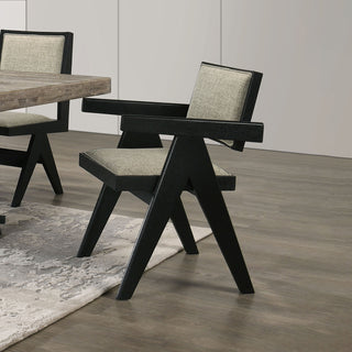 Sunvega Black Contemporary Metal Trestle Base Dining Table Rectangle 1pc