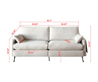 Sunvega Deep 3-Seater Cloud Couch with Thickened Cushions and Pillows for Living Room