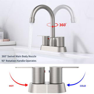 Sunvega Oil Rubbed Bronze Centerset Two Handle Bathroom Sink Faucet