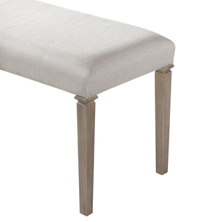 Sunvega Classic Country Style Rubber Wood Dining Table Set with Bench and Chairs