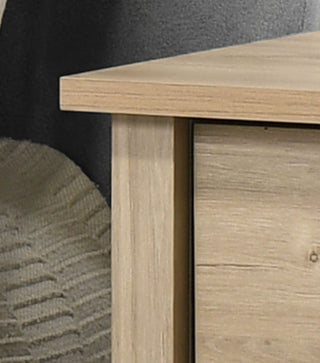 Sunvega Light Oak Finish Nightstand with Drawer and Open Shelf