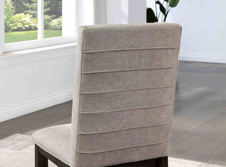 Sunvega Antique Black and Gray Finish 2pc Side Chair with Pleated Back and Upholstered Seat