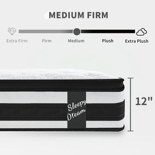 Sunvega 12 Inch Twin Size Hybrid Mattress with Oeko-Tex 100 Knitted Cover