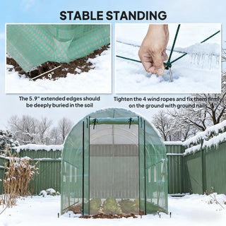 Sunvega Upgraded Walk-in Tunnel Greenhouse with PE Cover and Mesh Door