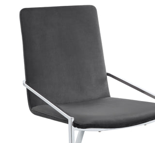Sunvega Grey and Chrome Side Chair with Metal Base and Lozenge Backrest Design