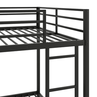 Sunvega Full over Full Metal Bunk Bed with Ladder and Guardrail for Bedroom
