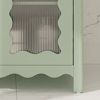Sunvega Modern 30 Inch Bathroom Vanity with Ceramic Sink and Tempered Glass