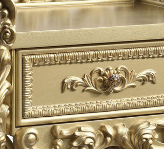 Sunvega Gold 1-Drawer Nightstand with Self-Closing Felt Lined Drawer