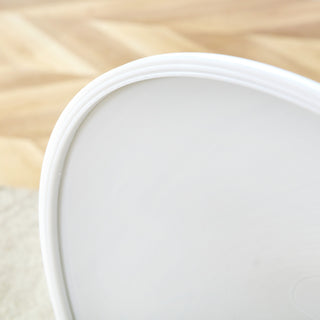 Sunvega White Nordic Style Hourglass-Shaped Round Table with Stable Metal Legs