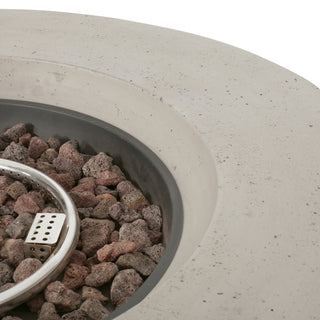 Sunvega Modern Lightweight Concrete 50,000 BTU Round Propane Fire Pit