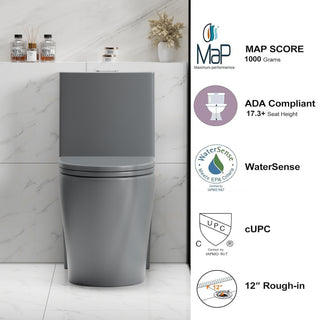 Sunvega Modern Fan-Shaped Design One-Piece Toilet with Dual Flush and Soft Close Seat