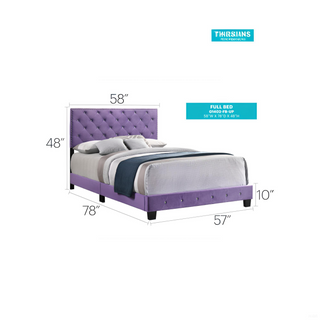 Sunvega Transitional Purple Full Bed With Durable Construction And Simple Assembly